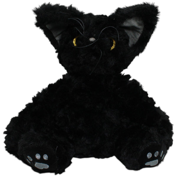 Schwarze Devon Rex Katze mit Glitzer-Augen