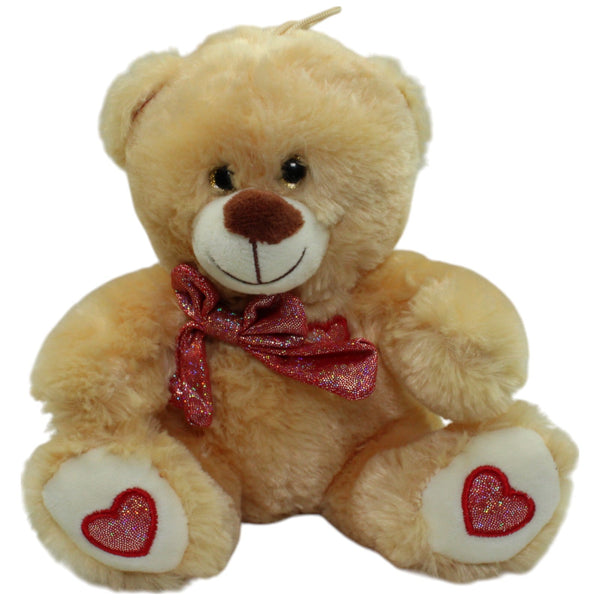 Heller Teddybär mit roter Schleife