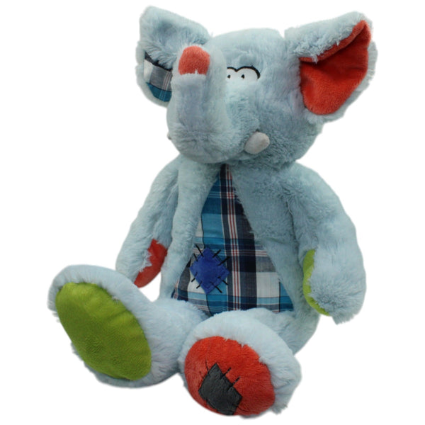 Emozioni Casa, XL blauer Elefant mit Karo-Muster