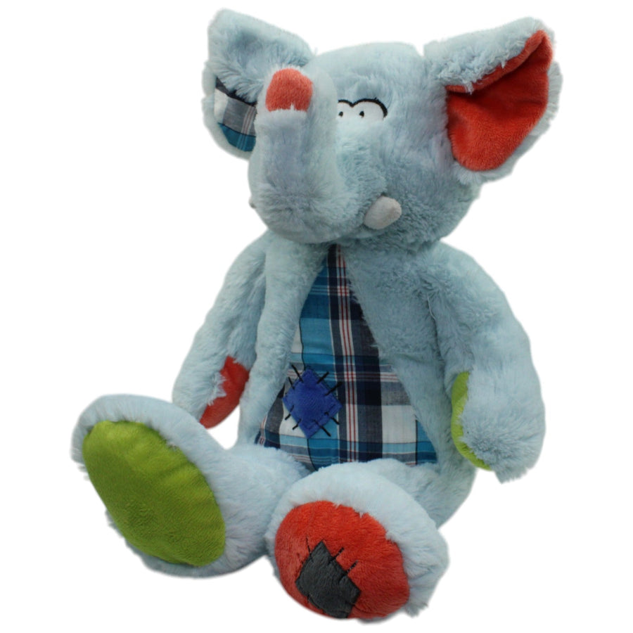 Emozioni Casa, XL blauer Elefant mit Karo-Muster
