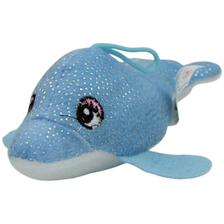Blauer Delfin mit Glitzer-Punkten