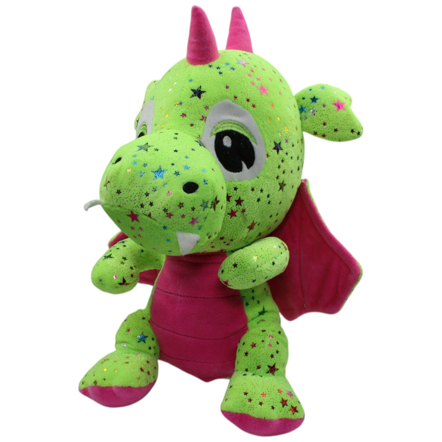 Flos Toys, großer grüner Drache mit Glitzersternen