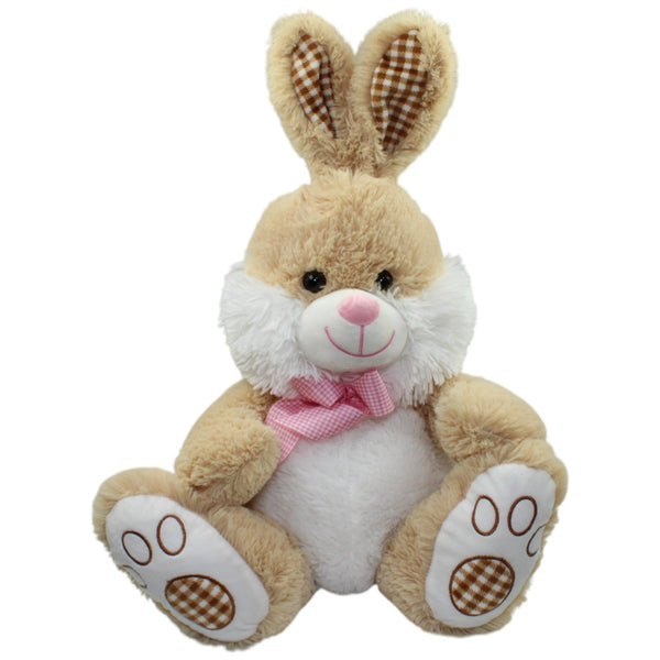 XL Beiger Hase mit rosa Schleife