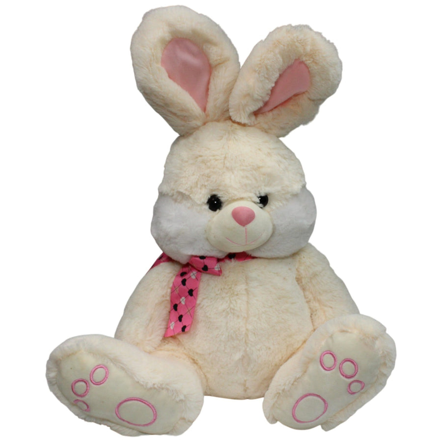 Beiger XL Hase mit pinker Schleife