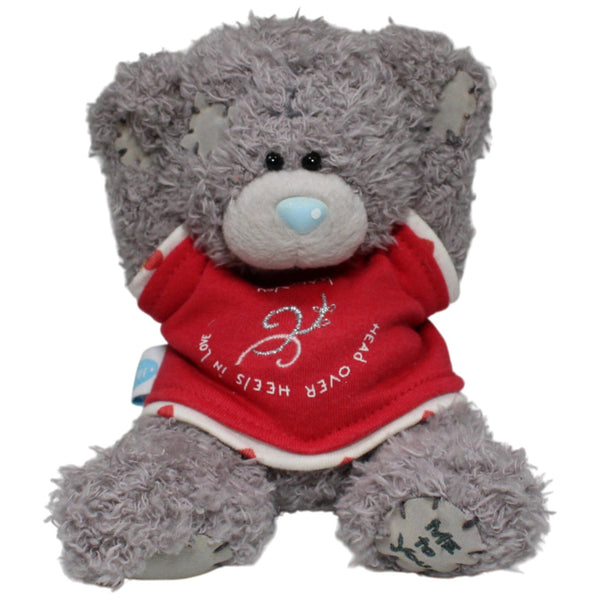 Me to You, grauer Teddy mit rotem Shirt "HEAD OVER HEELS IN LOVE WITH YOU"