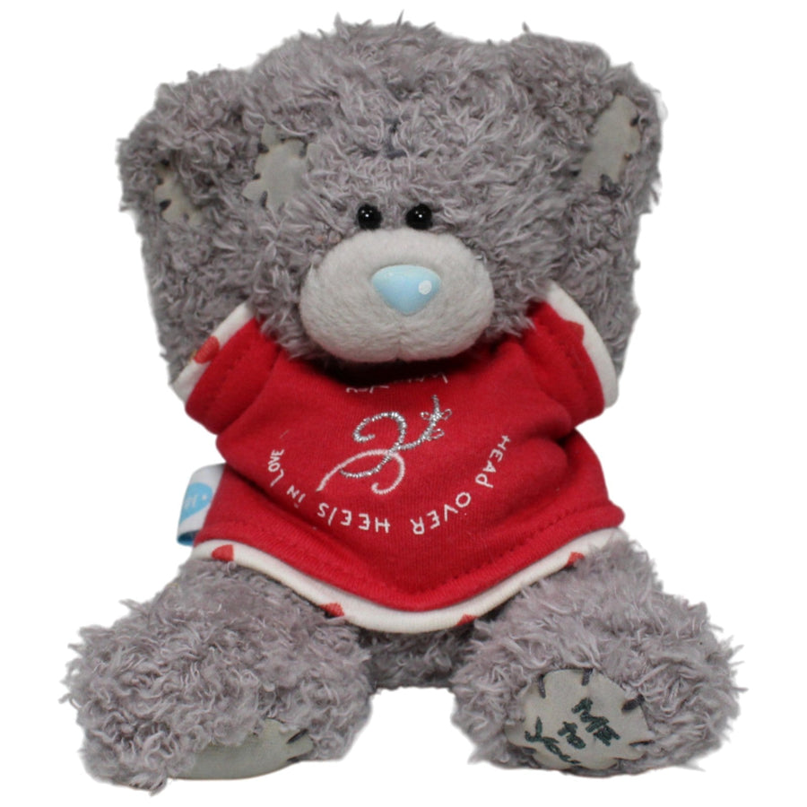 Me to You, grauer Teddy mit rotem Shirt "HEAD OVER HEELS IN LOVE WITH YOU"