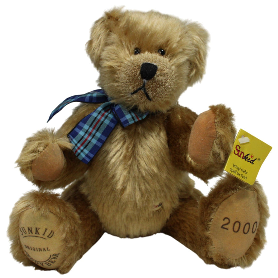 Teddybär mit beweglichen Gliedern & blauer Schleife