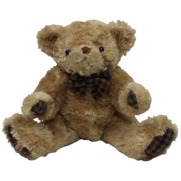 Teddybär karierter Schleife und beweglichen Gliedern