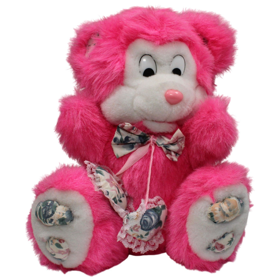 Schöner pinker Bär mit Blumen-Muster