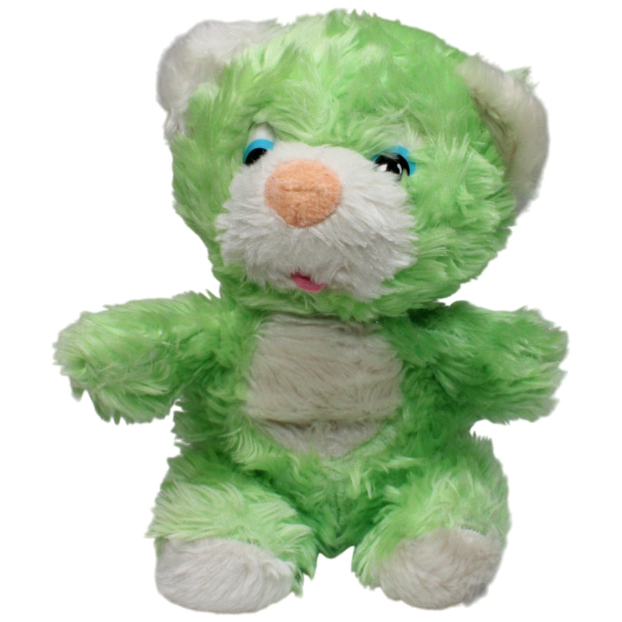 Grüner Bär mit blauen Augen, sitzend
