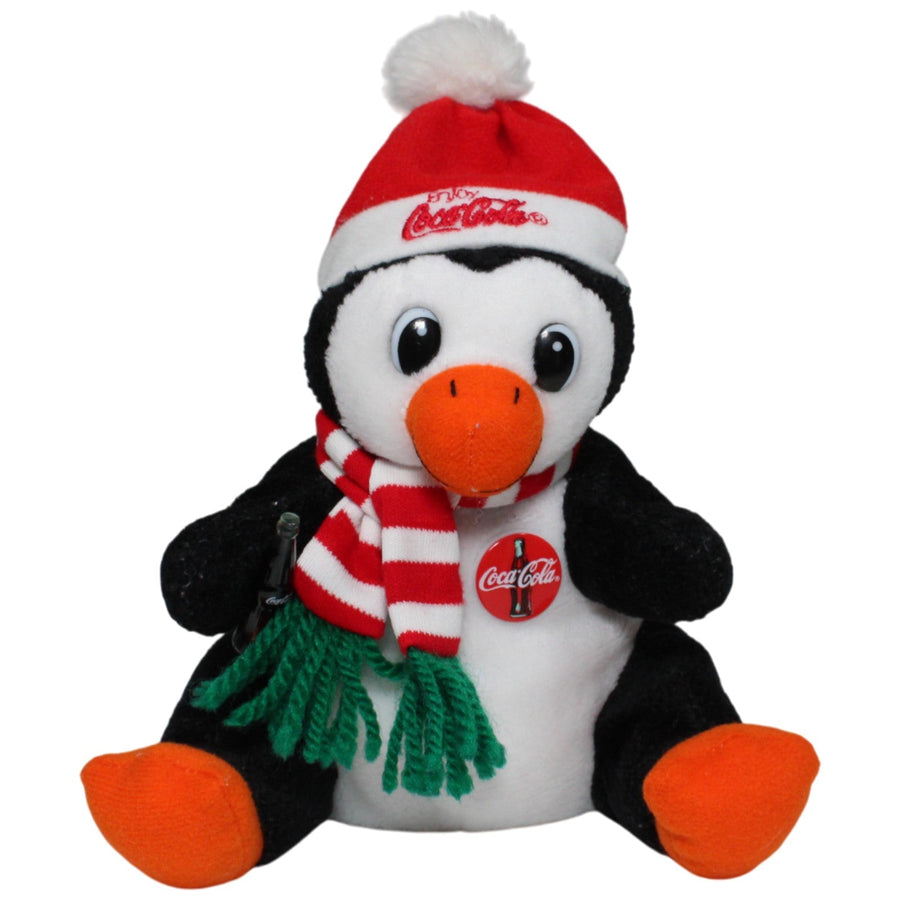 Coca Cola Pinguin mit Flasche & Schal, sitzend