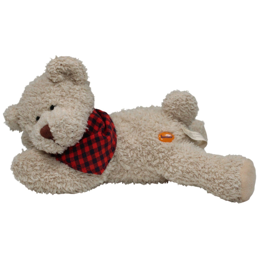 Teddybär mit rotem Halstuch, liegend