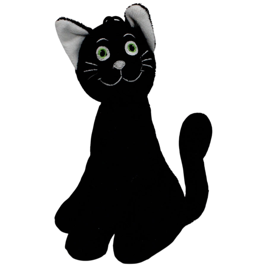 Schwarze Katze, sitzend