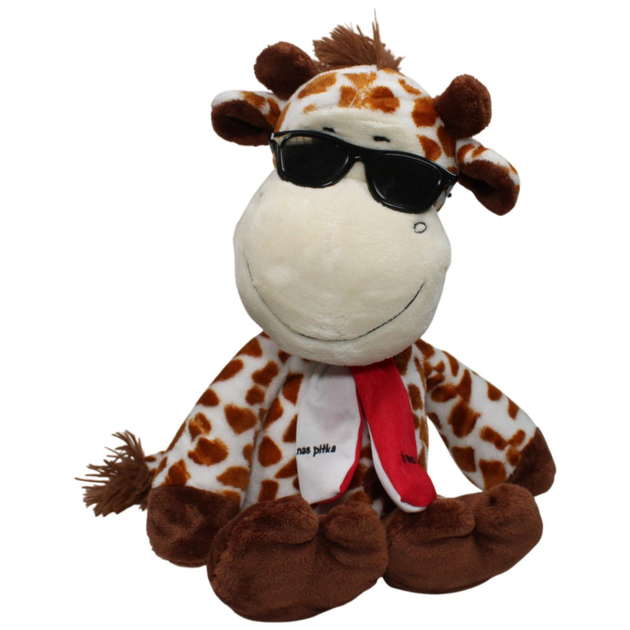 Lustige XL Giraffe mit Sonnenbrille und Schal