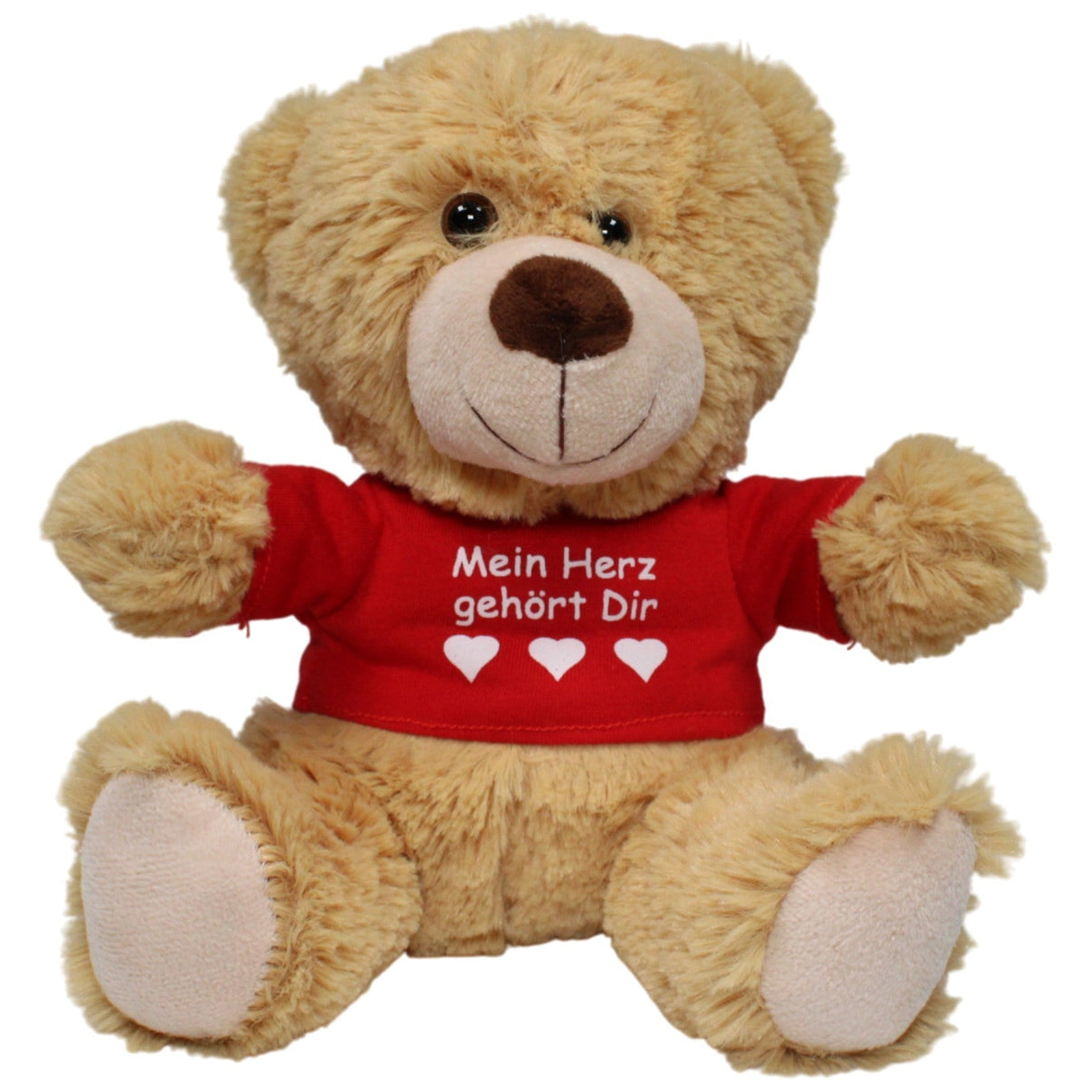 123000017550 TE - Importe Bär mit Shirt "Mein Herz gehört Dir" Kuscheltier Kumpel Leo 23cm Beige Gebraucht