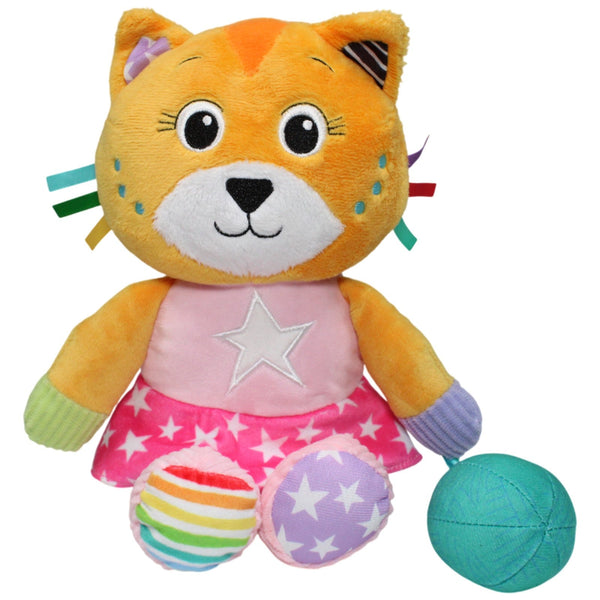 Orange Katze mit rosa Kleid