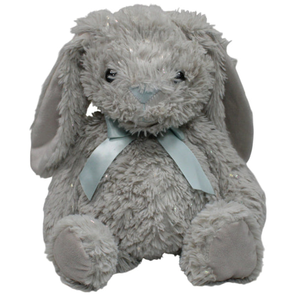 Grauer Hase mit Glitzer-Sternen und Schleife