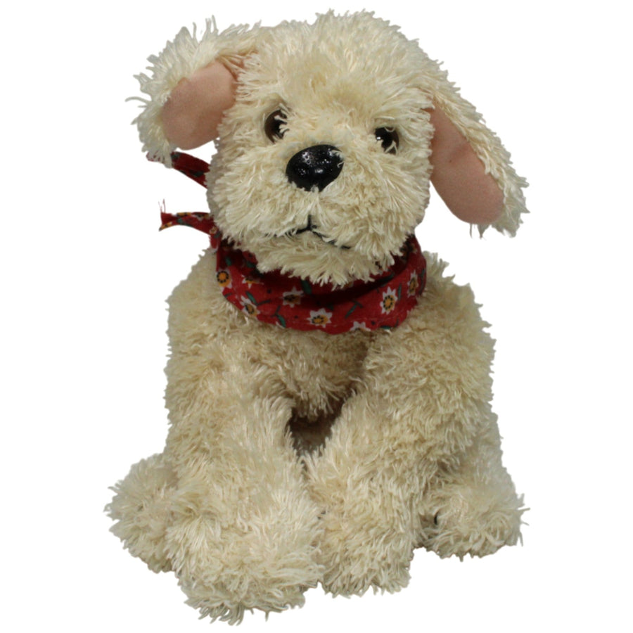 Zotteliger Hund mit Halstuch, beige