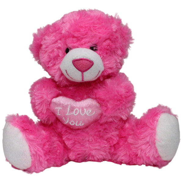 Pinker Teddybär mit Herz "I LOVE YOU"