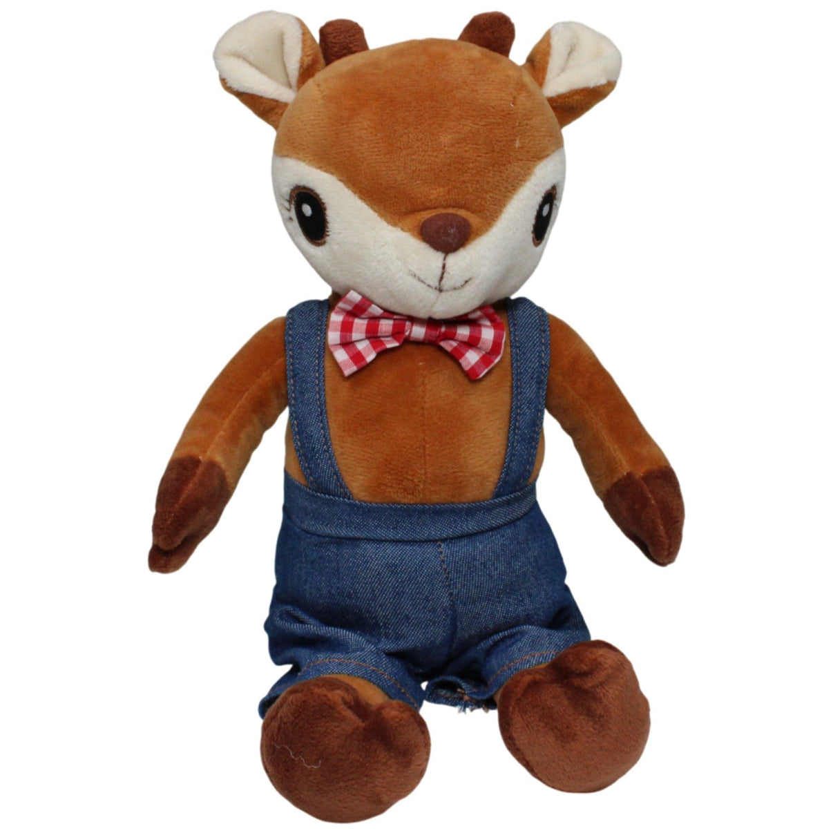 123000017859 Elefun Süßes Reh mit Latzhose & Fliege Kuscheltier Kumpel Leo 33cm Beige Braun
