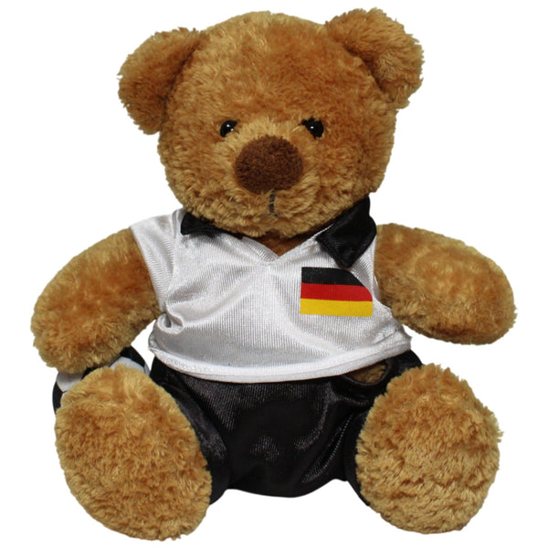Teddybär mit Fußalltrikot & Ball, sitzend