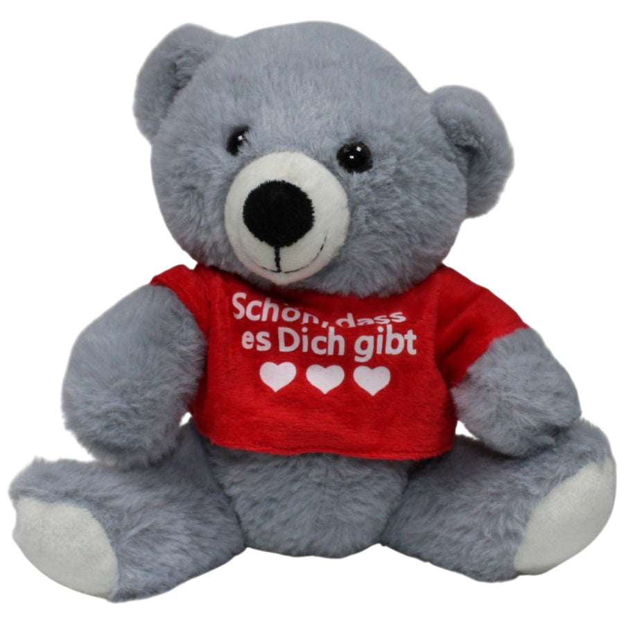 Grauer Teddybär mit Shirt "Schön, dass es Dich gibt"