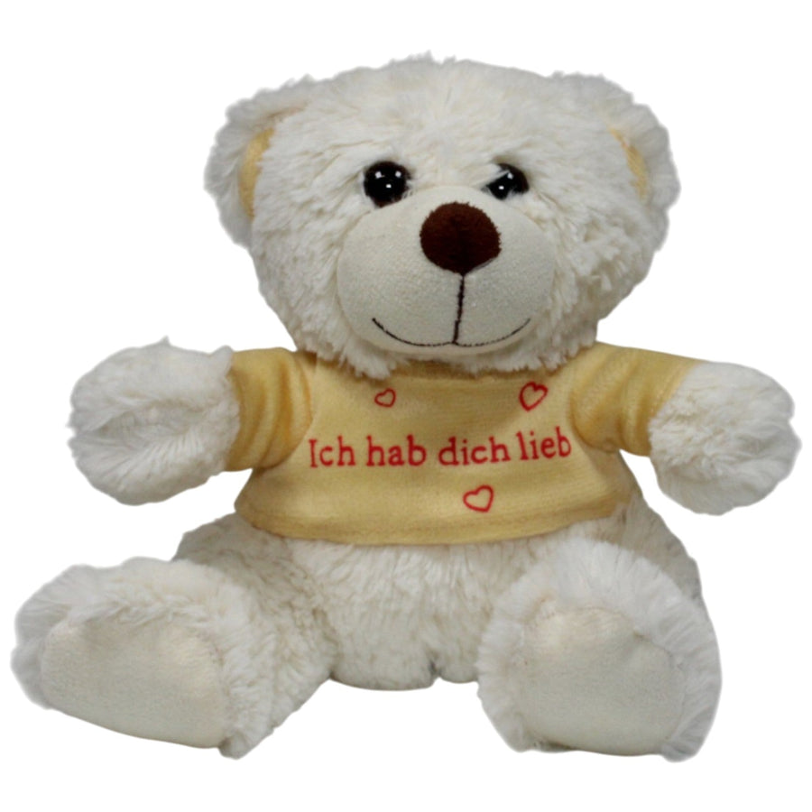Kuschel-Freunde, weißer Teddybär mit Shirt "Ich hab dich lieb"