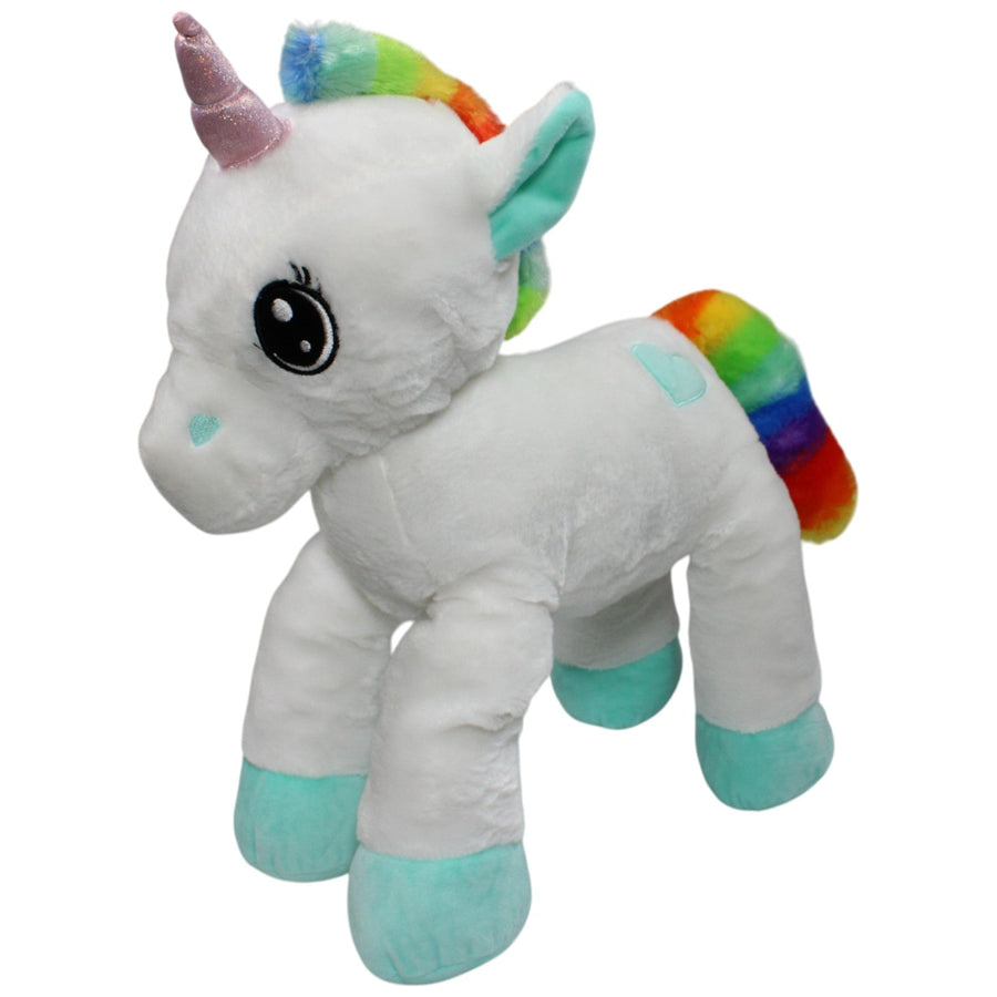 XL Einhorn mit Regenbogen Mähne, weiß