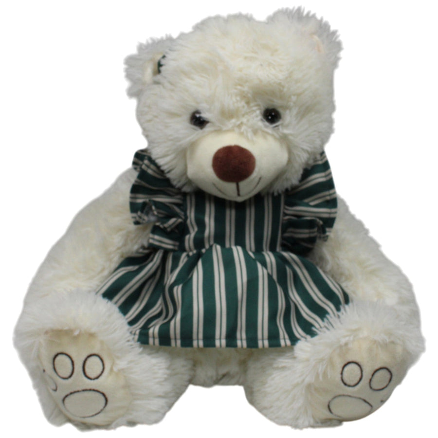 Schöner weißer XL Teddy mit grünem Kleid