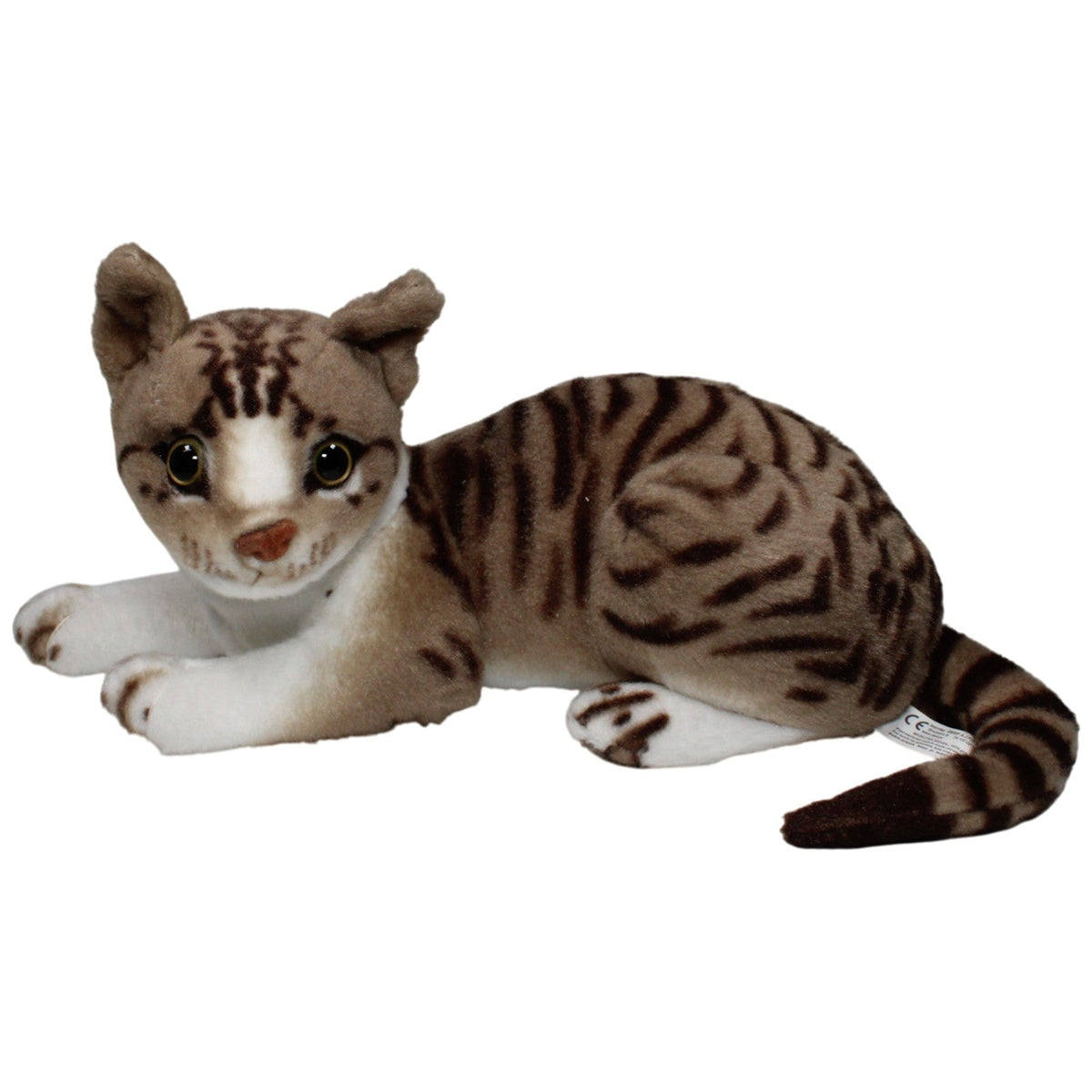 123000018225 Deef Süße Tigerkatze, liegend Kuscheltier Kumpel Leo 37cm Beige Braun