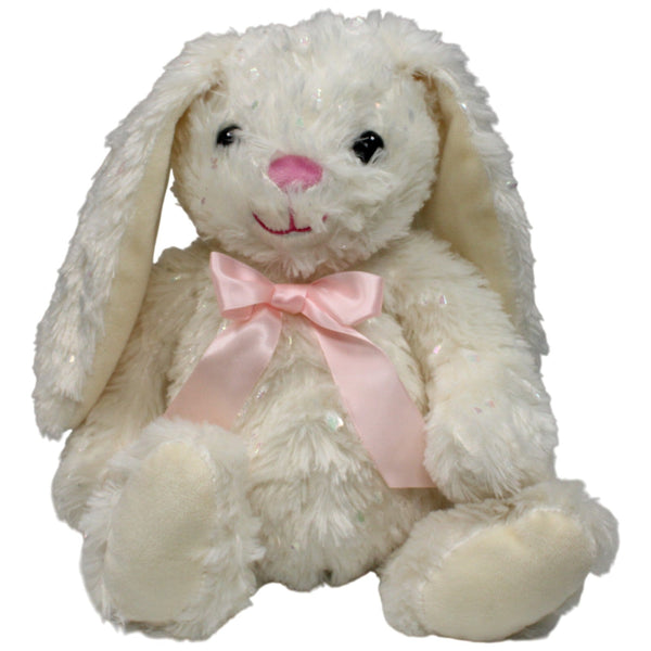 Schöner beiger Hase mit Glitzer und Schleife