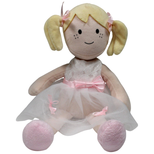 Große blonde Stoffpuppe