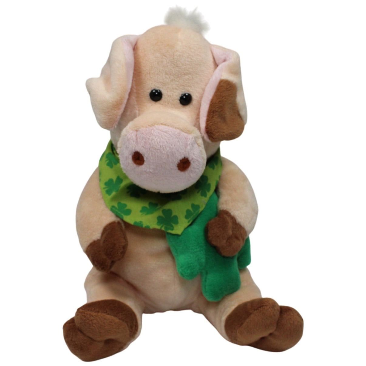 123000018260 Sunkid Glücks - Schwein mit Klee - Blatt und Halstuch Kuscheltier Kumpel Leo 23cm Beige Braun