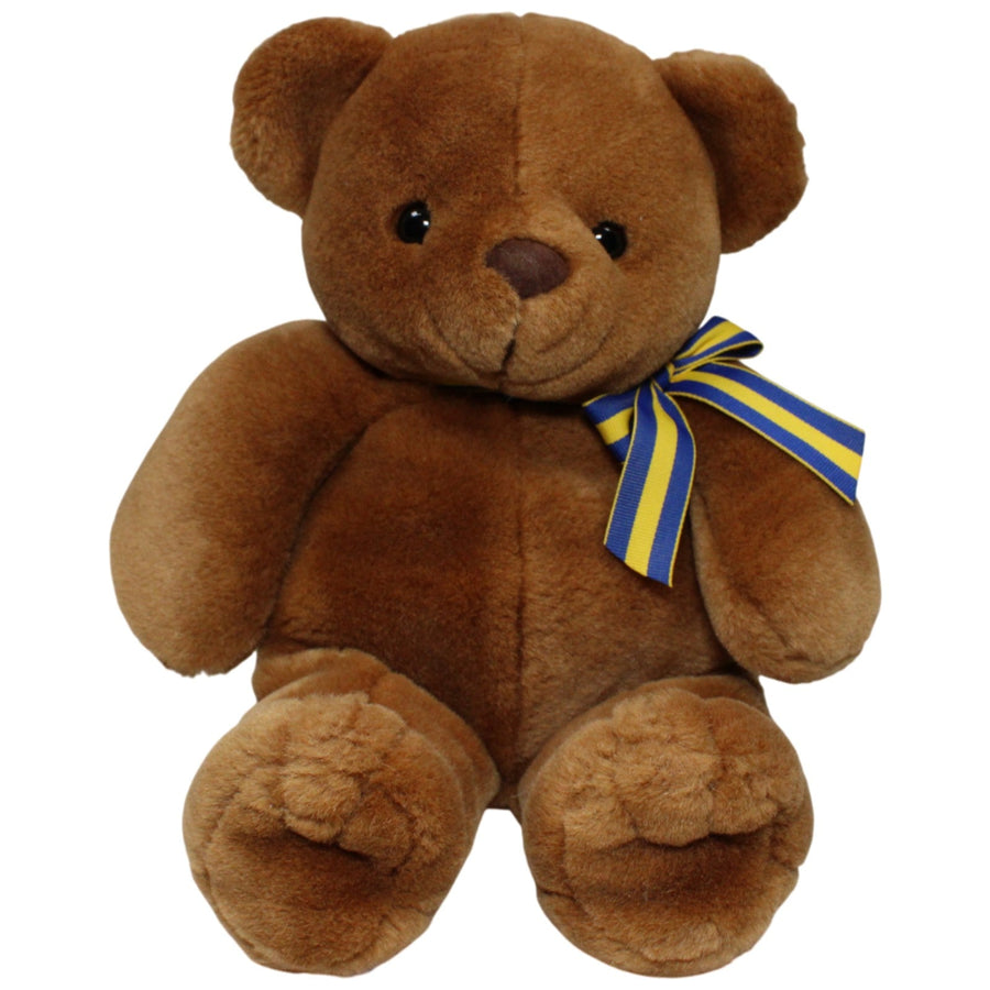 Teddybär mit gelb-blauer Schleife
