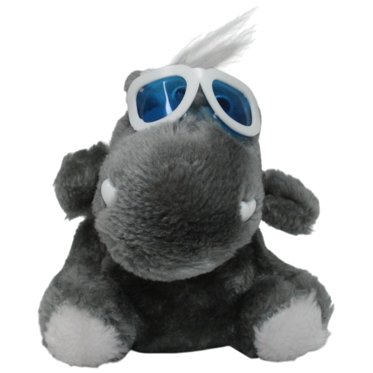 123000018417 Uni - Toys Nilpferd mit Sonnenbrille, sitzend Kuscheltier Kumpel Leo 13cm _GREEN WEEK_ _Vintage_
