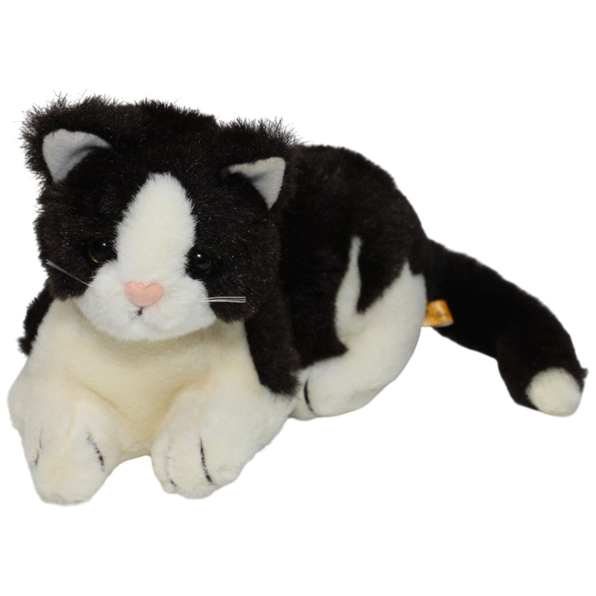123000018489 Förster Stofftiere Liegende Katze, schwarz - weiß Kuscheltier Kumpel Leo 25cm _GREEN WEEK_ ebay - stofftiere