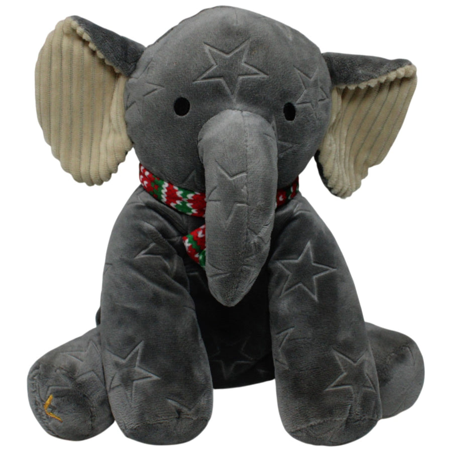 Elefant mit Sternen und Schal, sitzend