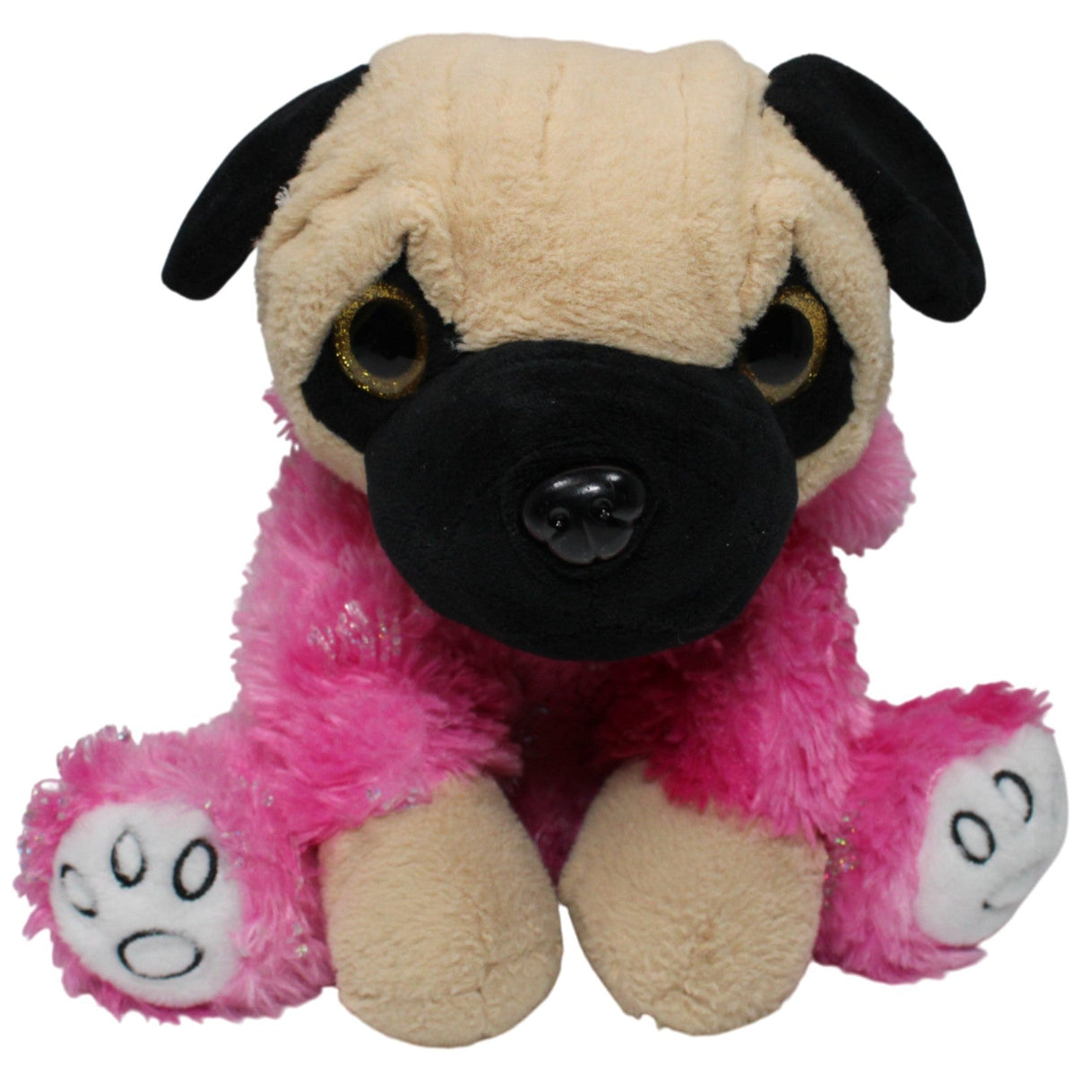 123000018678 Morgenroth Süßer Mops mit Glitzeraugen & pinker Kleidung Kuscheltier Kumpel Leo 30cm Beige ebay - stofftiere