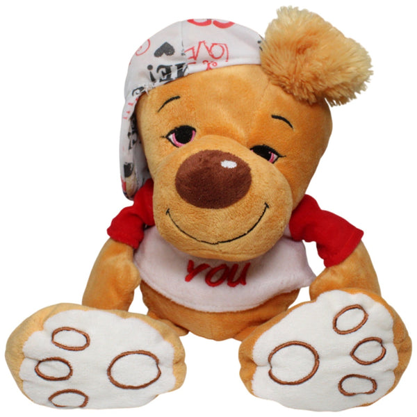 XL Teddybär mit Cap und Shirt "♥ you"