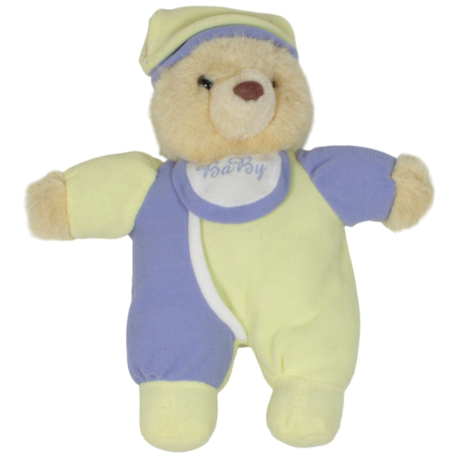Schlafbär mit Latz "BaBy", gelb-lila