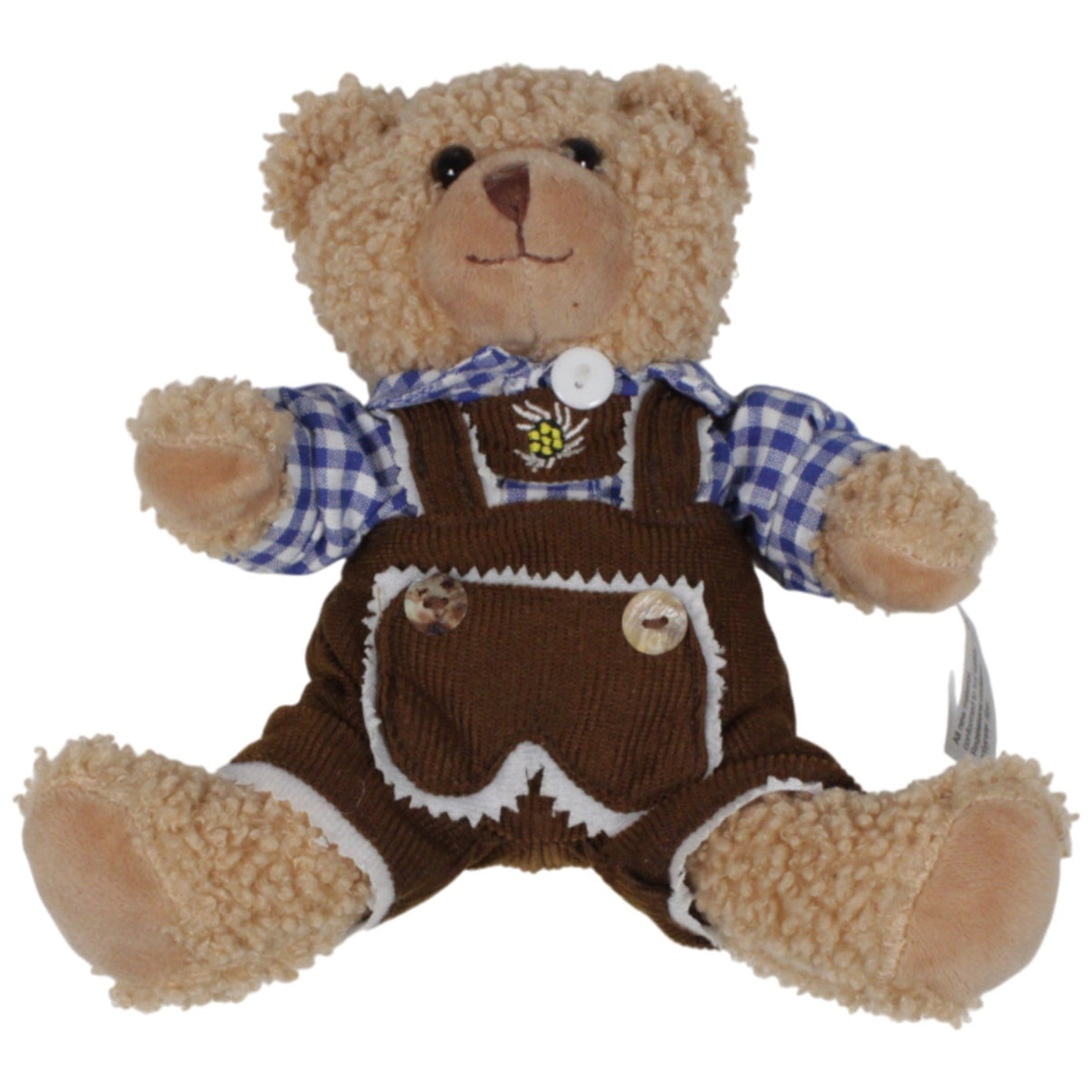 123000018903 Birgit Merk Teddybär in Lederhose Kuscheltier Kumpel Leo 21cm Beige Blau