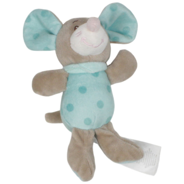 Patchwork Maus mit Punkten, türkis