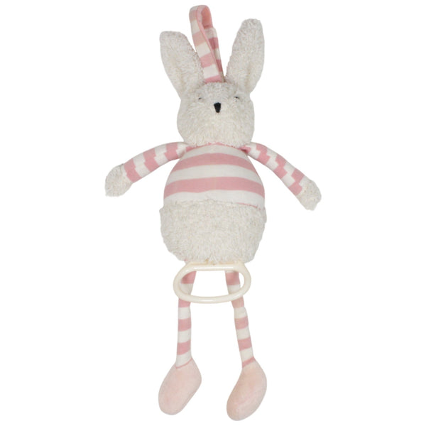 Weißer Hase, rosa gestreift