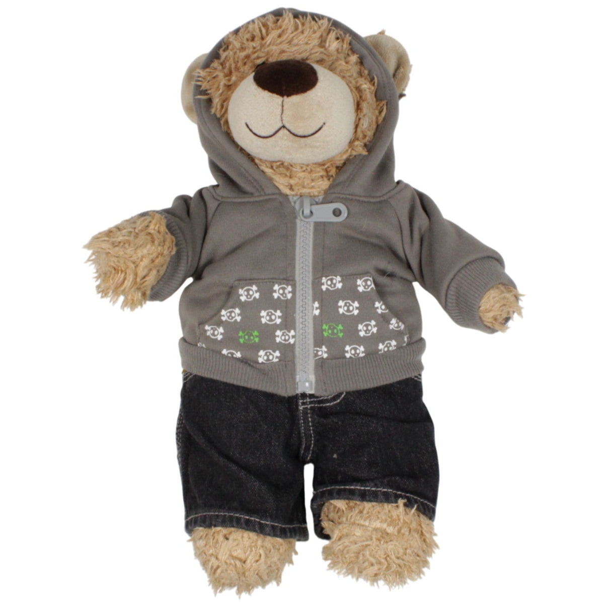 123000019062 Build - A - Bear Teddybär mit Hoodie & Jeans Kuscheltier Kumpel Leo 39cm Beige Braun