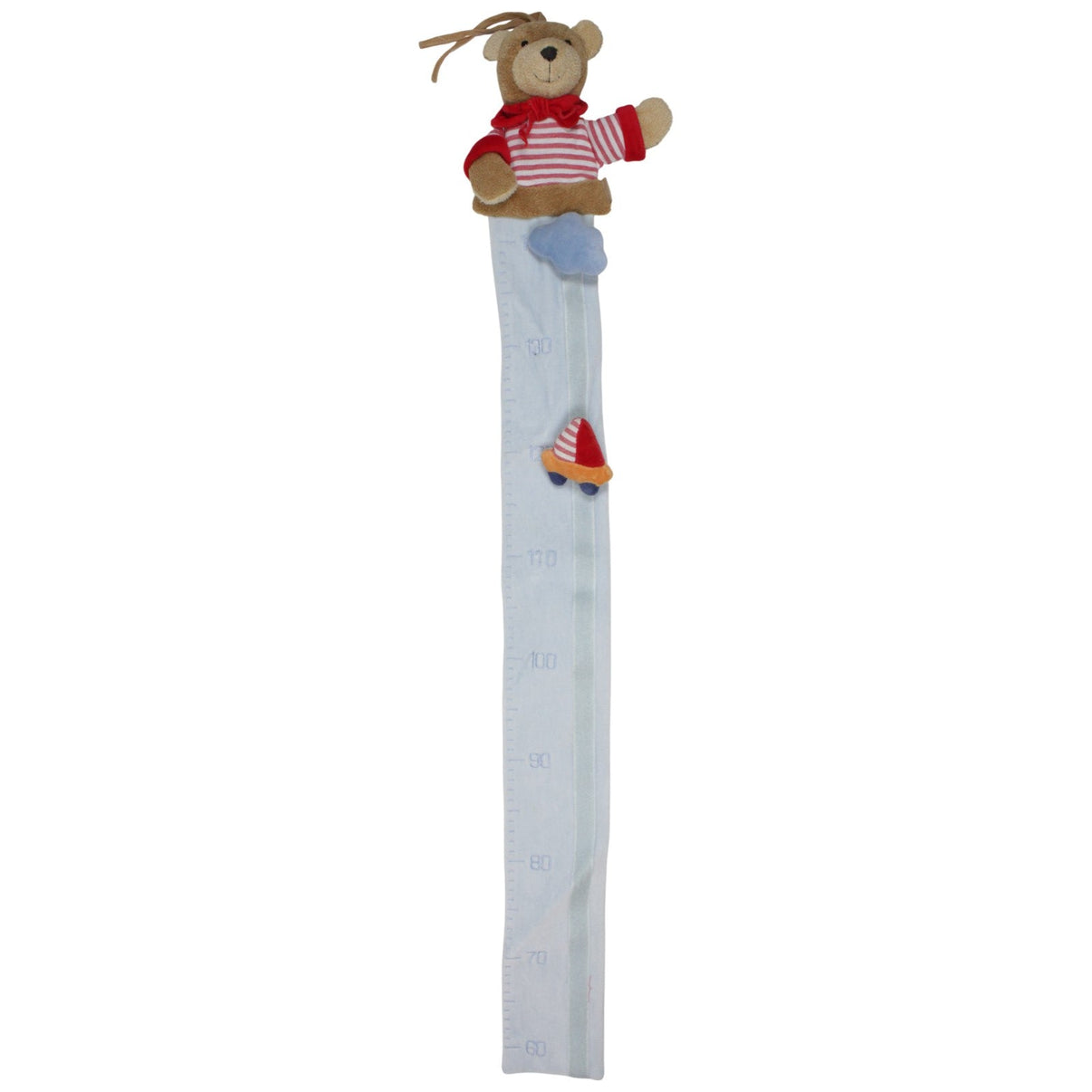 123000019137 Sterntaler Teddybär mit Wolke und Segelboot, blau (60 - 140 cm) Messlatte Kumpel Leo 100cm Blau Braun