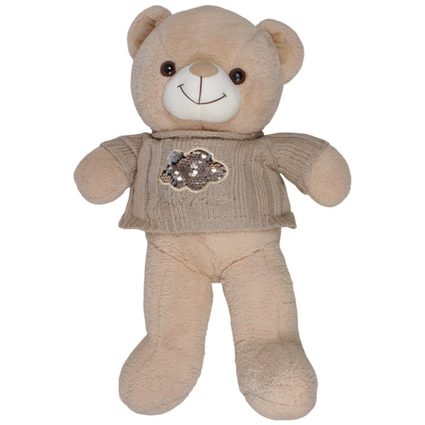 Süßer XL Teddybär mit Pullover, hellbraun