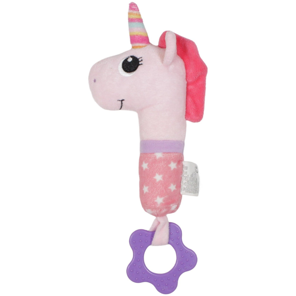 123000019692 Unbekannt Rosa Einhorn mit Quietscher & Beißring Greifling mit Rassel Kumpel Leo 18cm ebay - baby - sonstiges Einhorn