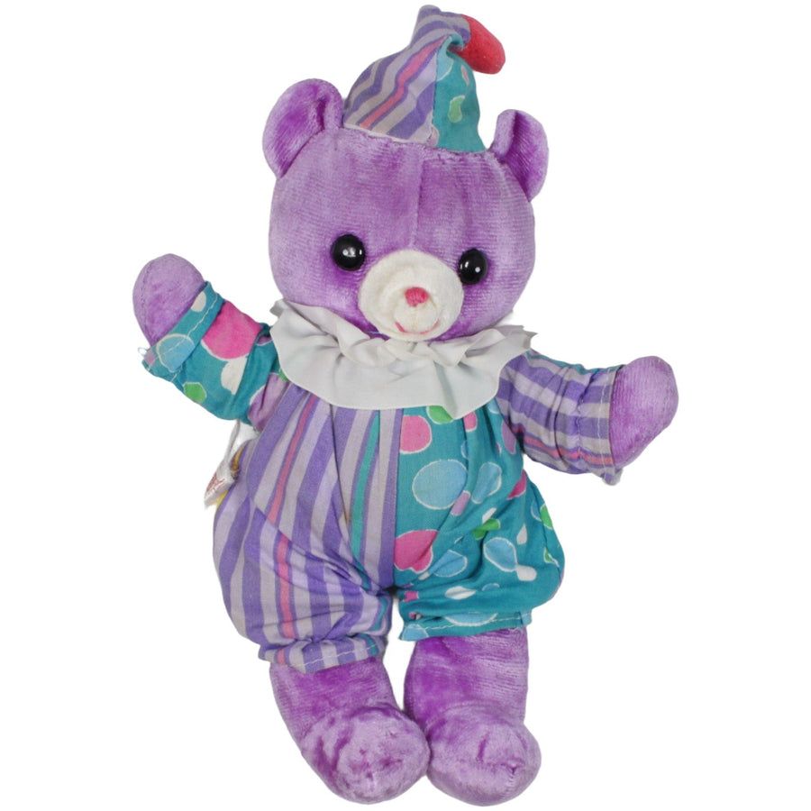 Lila Teddy in Clown Kostüm