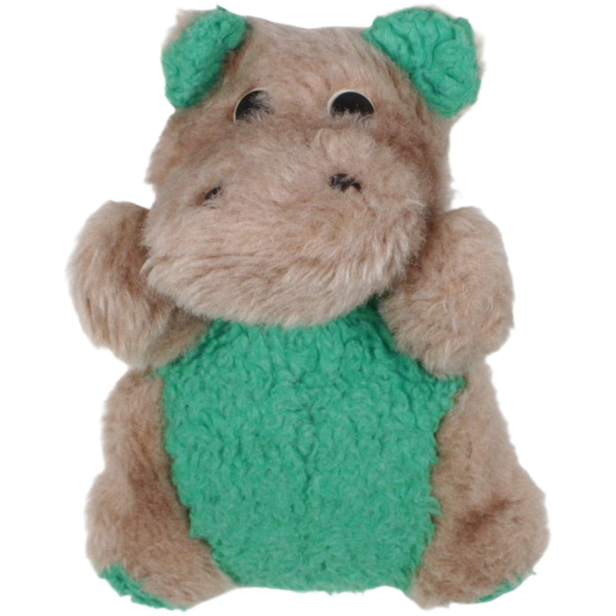123000019843 Unbekannt Braunes Nilpferd mit grünem Bauch Kuscheltier Kumpel Leo 25cm _Vintage_ Braun