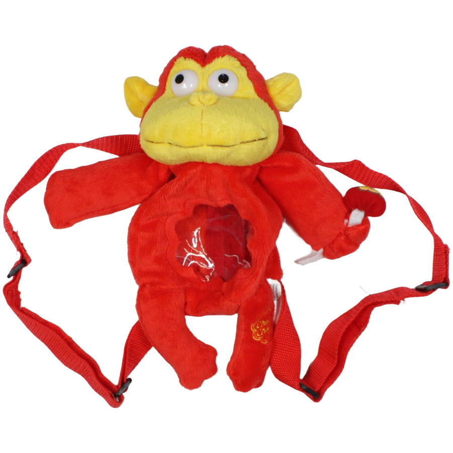 Affe mit Lutscher, rot-gelb